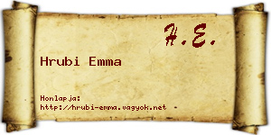 Hrubi Emma névjegykártya